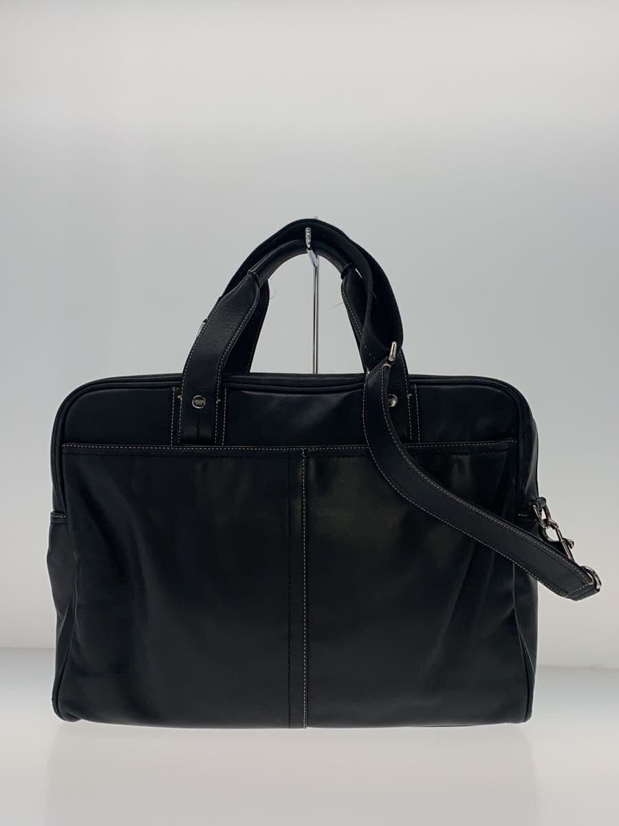 COACH2-Way Handbag Shoulder Bag Briefcase Leather BLK F70094 3