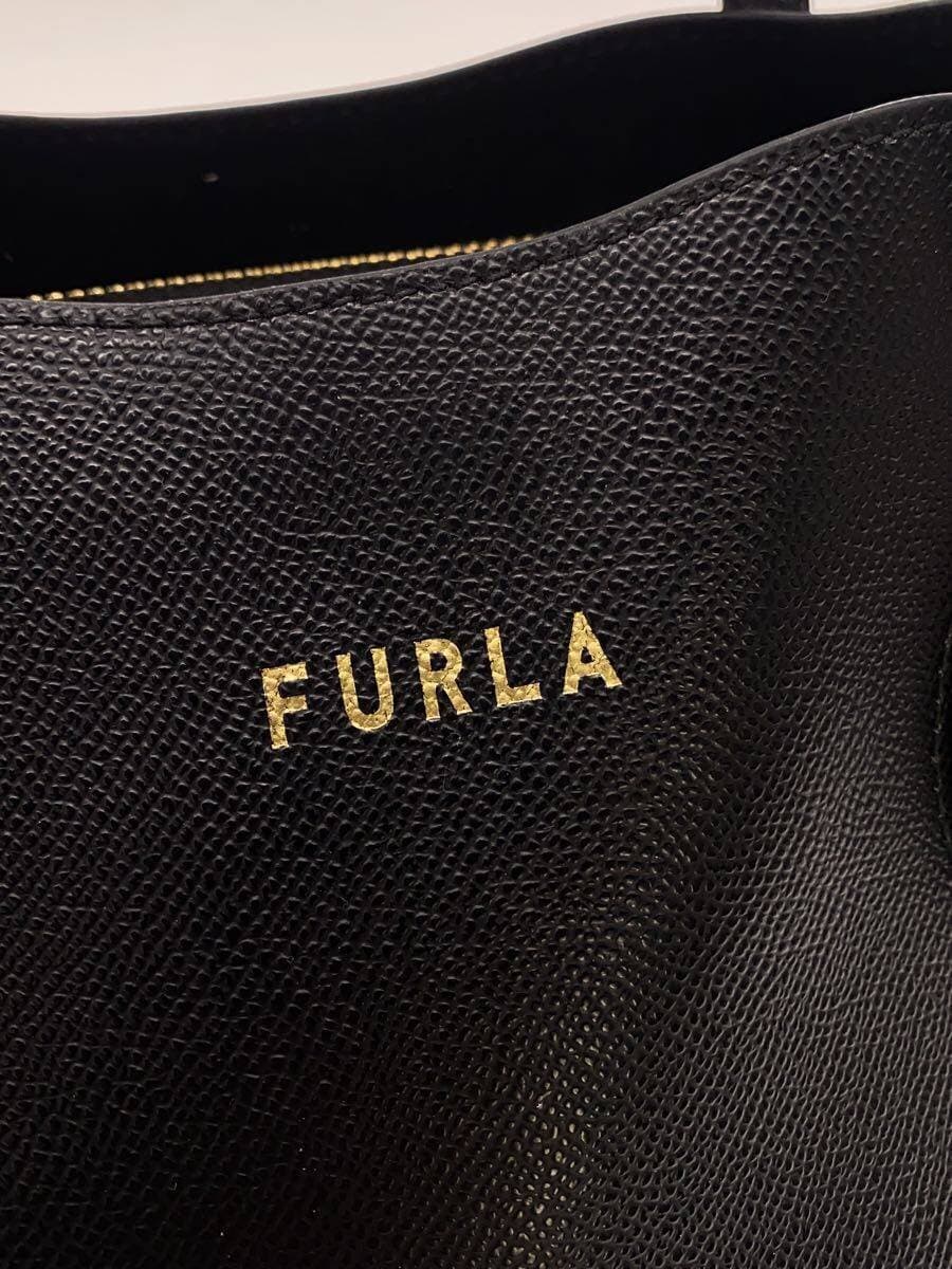 FURLA Tote Bag Leather BLK 5