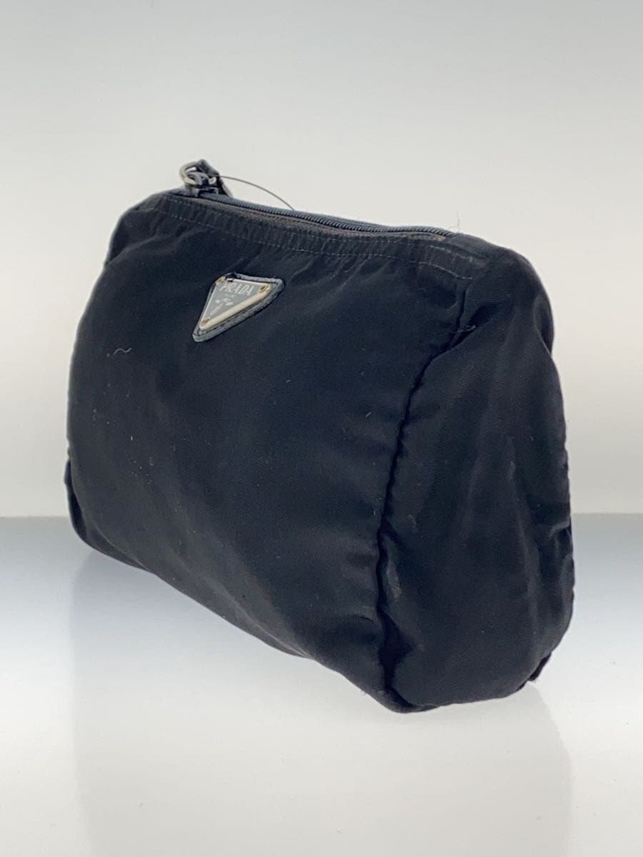 PRADA Triangle Logo Triangle Logo Plate Pouch Nylon BLK 2