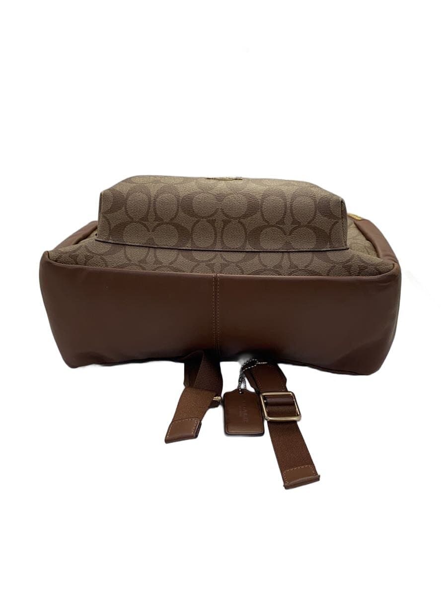 COACH Charlie Backpack Signature Black Leather Leather BRW Allover Pattern 4