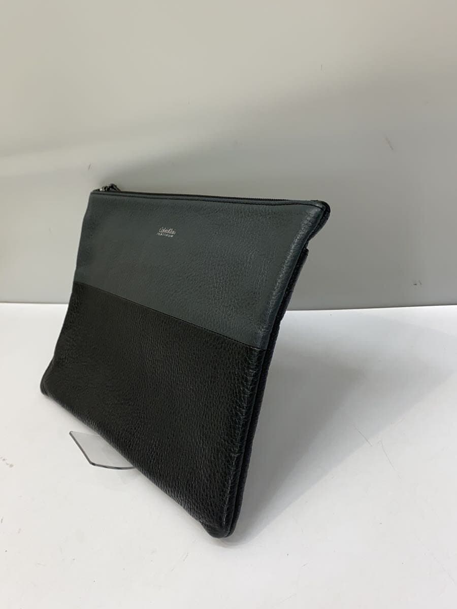 Calvin Klein platinum Clutch Bag Bag Leather BLK 2