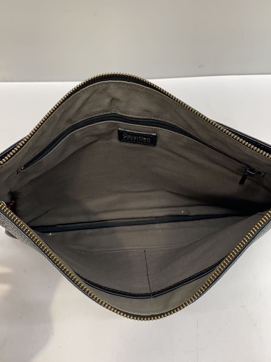 Calvin Klein platinum Clutch Bag Bag Leather BLK 6