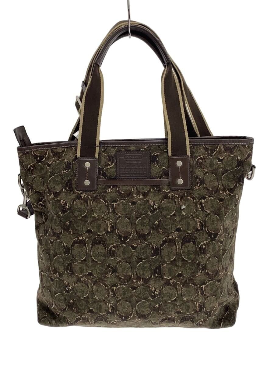 COACH Tote Bag Canvas KHK All Over Pattern F70583