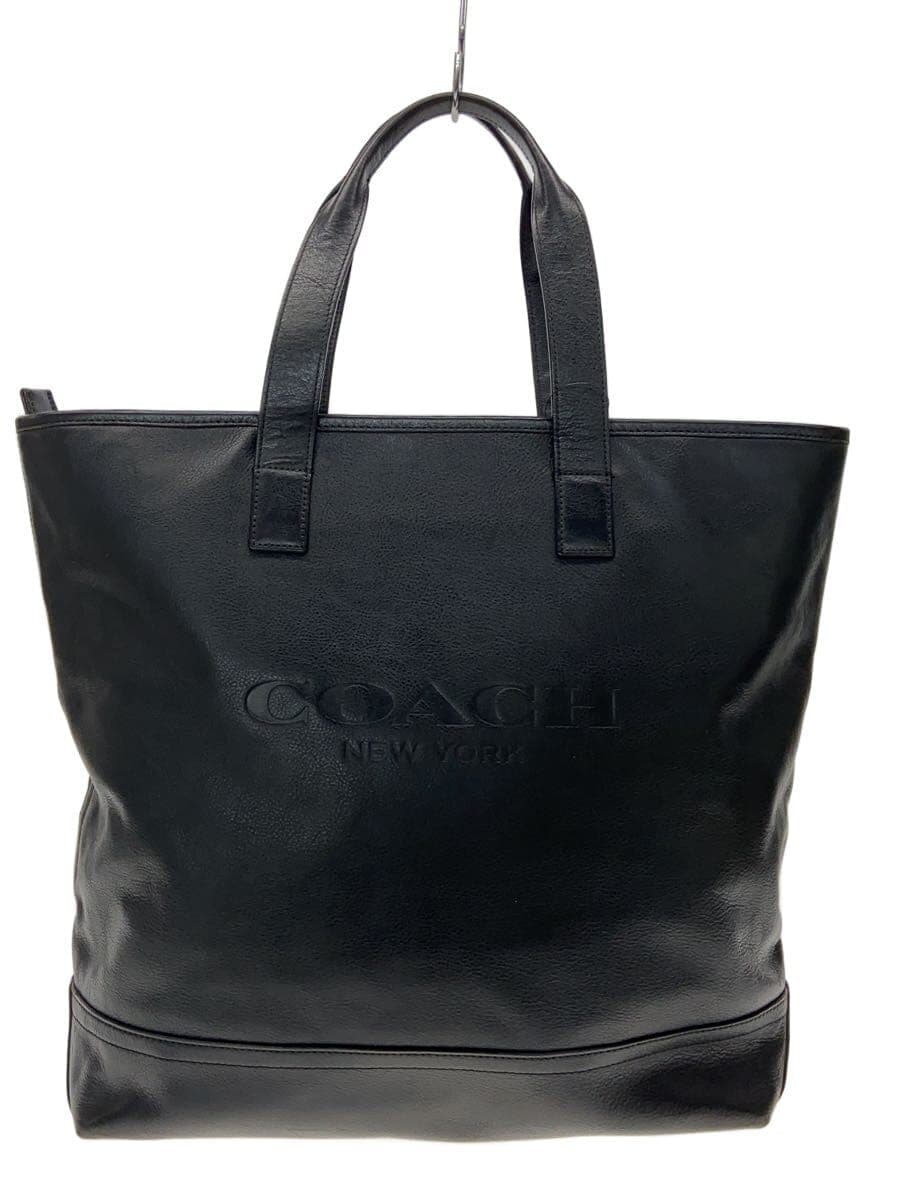 COACH tote bag leather BLK has corner wear