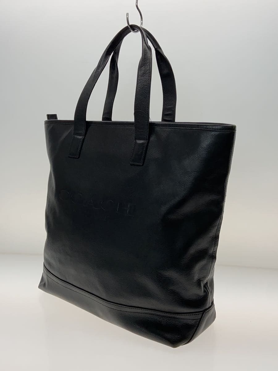 COACH tote bag leather BLK has corner wear 2