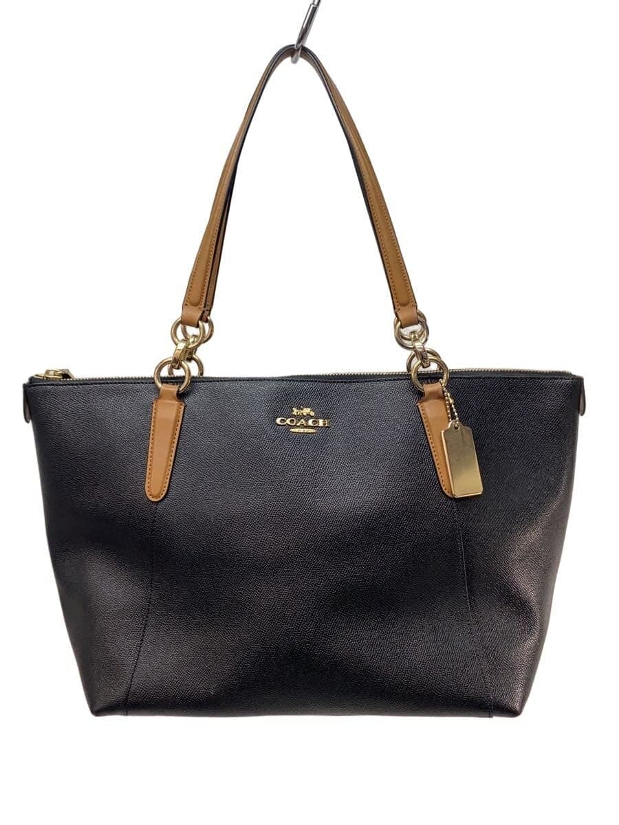 COACH handbag leather BLK solid color