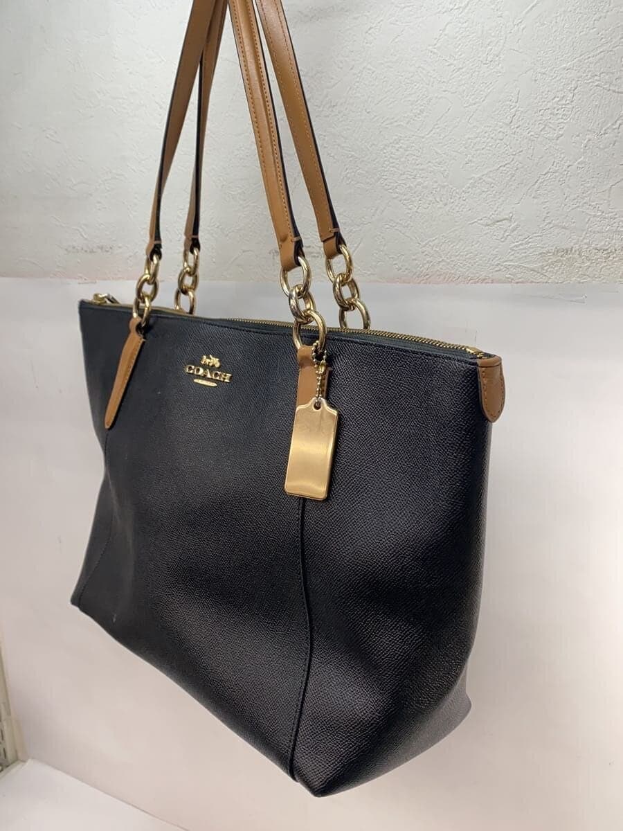 COACH handbag leather BLK solid color 2