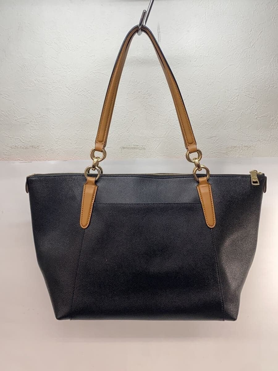 COACH handbag leather BLK solid color 3