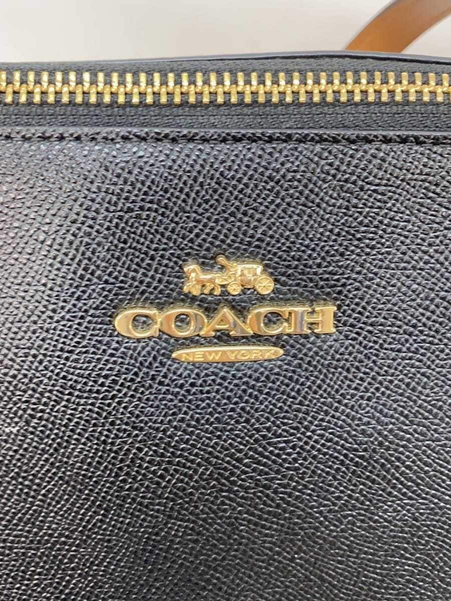 COACH handbag leather BLK solid color 5