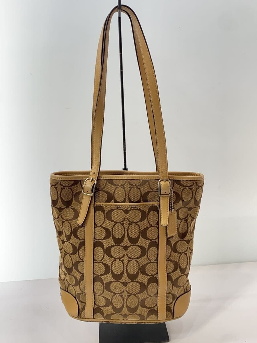 COACH Tote Bag_Signature_Beige Canvas CML All Over Pattern