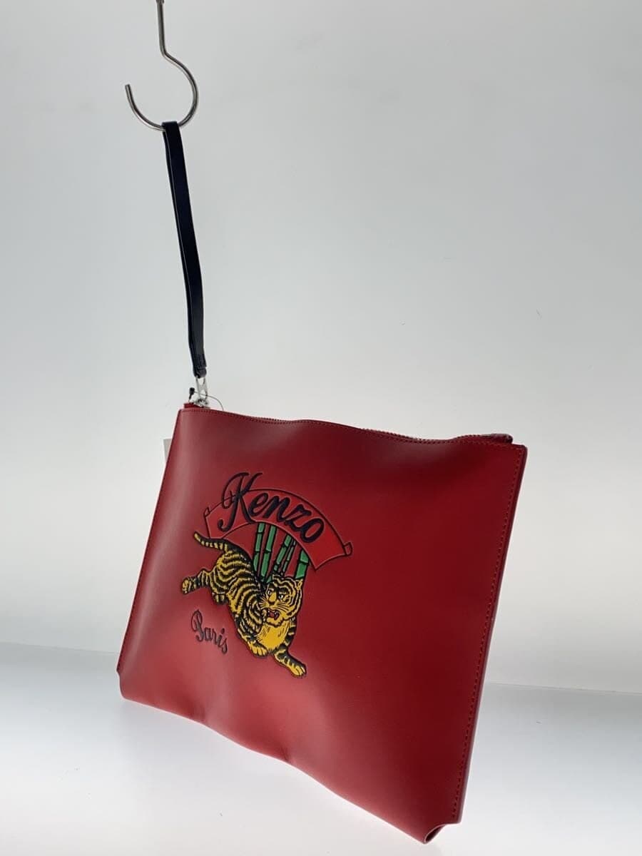 KENZO clutch bag leather RED 2