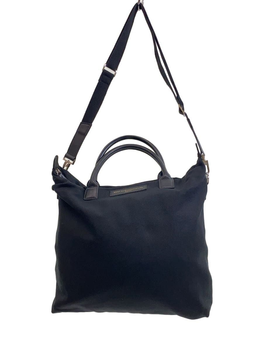 WANT Les Essentiels DE LA VIE 2-way shoulder bag canvas BLK plain