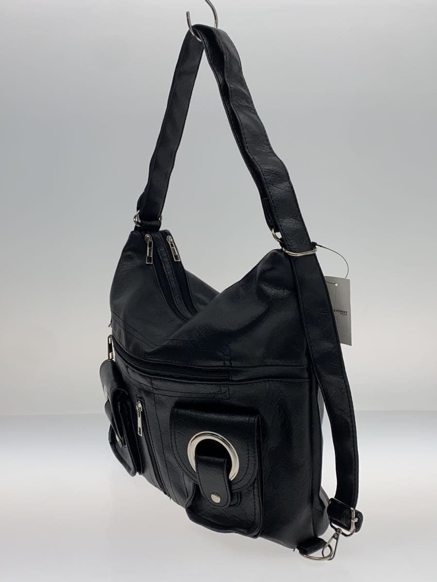 Other Brand 2-Way Shoulder Bag Leather BLK Solid 2
