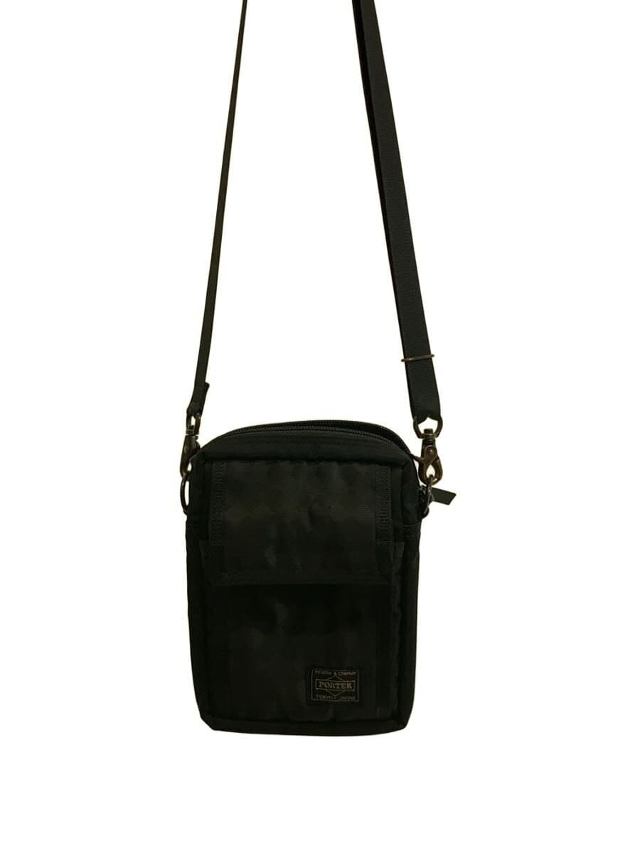 PORTER Mini Shoulder Bag Nylon Black Diamond Pattern
