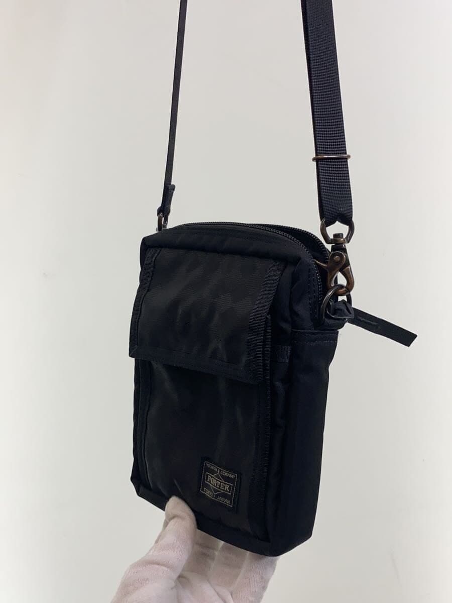 PORTER Mini Shoulder Bag Nylon Black Diamond Pattern 2