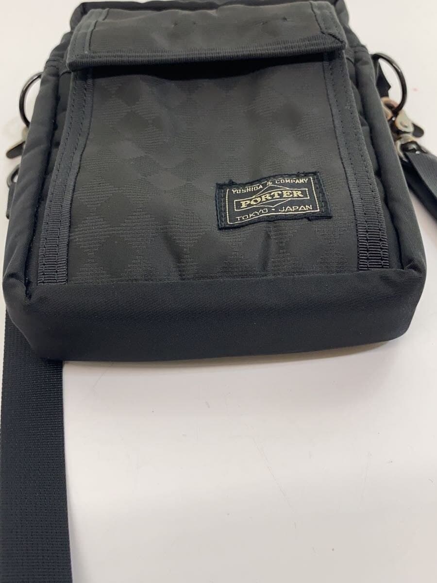 PORTER Mini Shoulder Bag Nylon Black Diamond Pattern 4