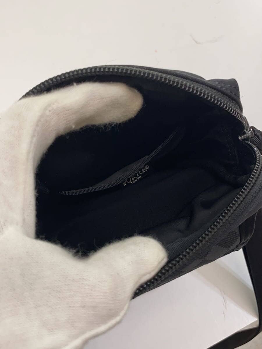 PORTER Mini Shoulder Bag Nylon Black Diamond Pattern 6