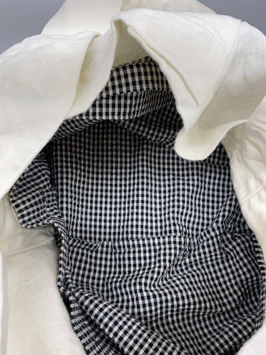 LIN FRANCAIS D'ANTAN Shoulder Bag Linen WHT Plain Daudet 6