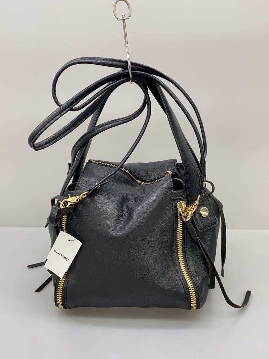 HASHIBAMI Shoulder Bag Leather BLK Solid 3