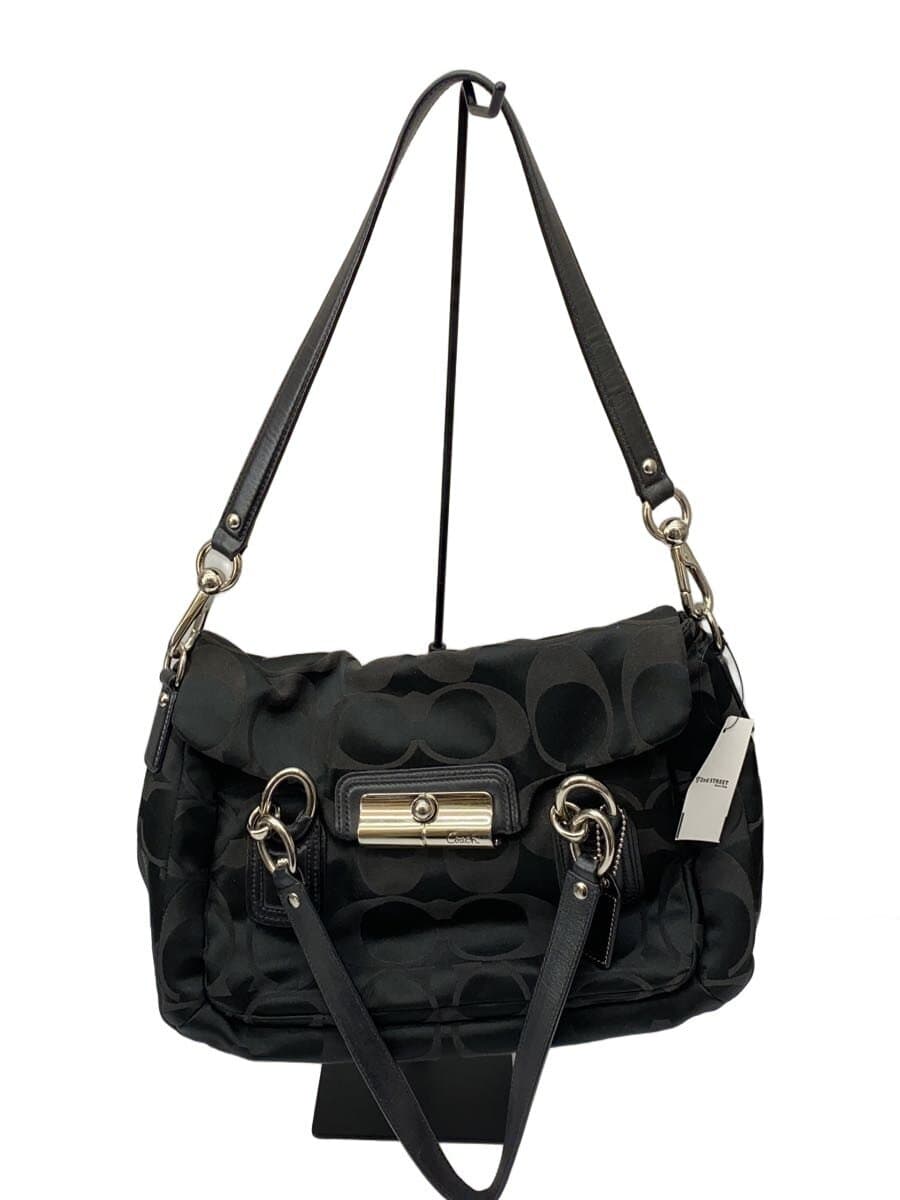 COACH Shoulder Bag BLK All Over Pattern 18265