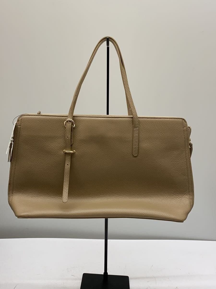 BARCOS Handbag Leather BEG Solid 3