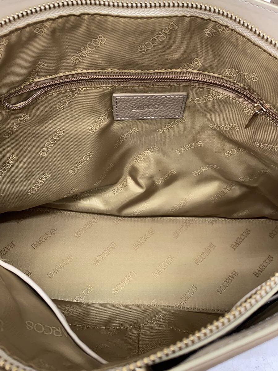 BARCOS Handbag Leather BEG Solid 6
