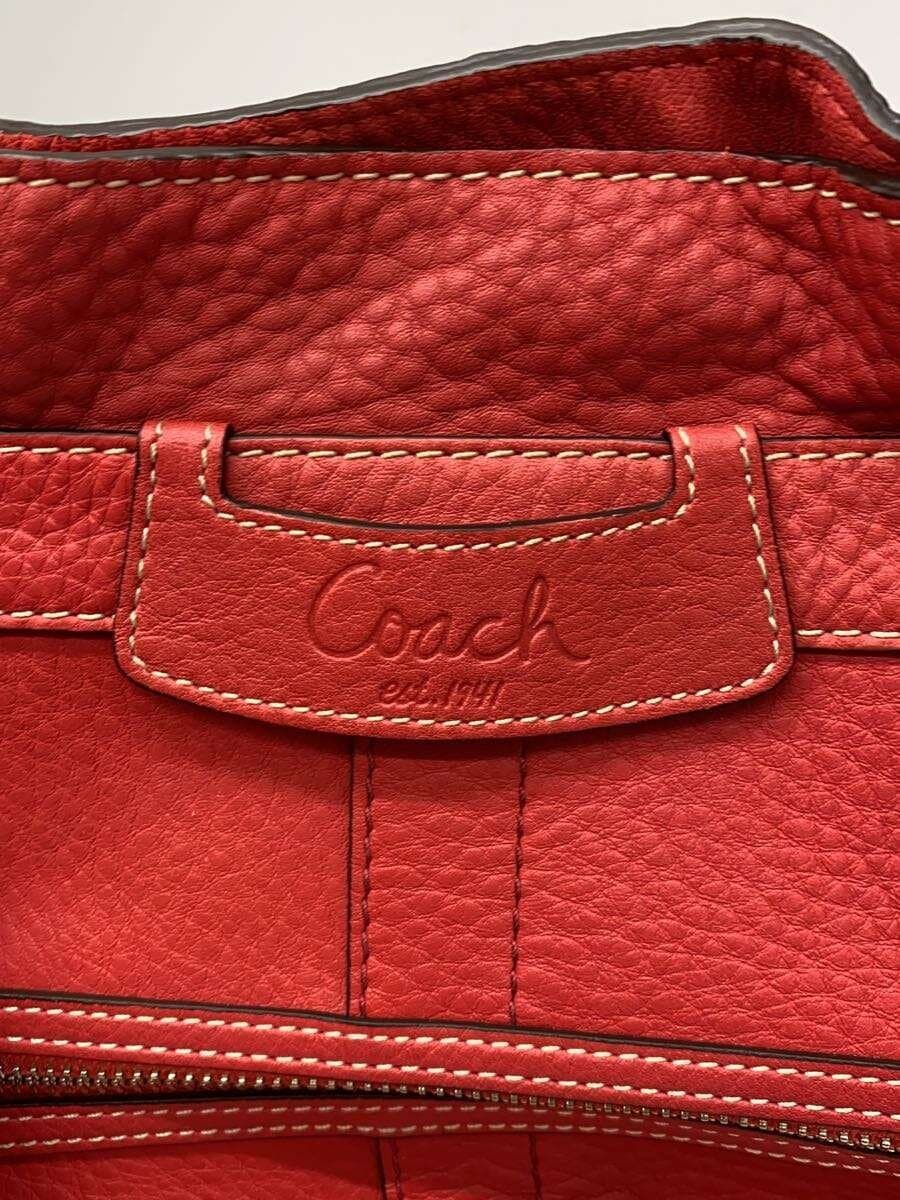 COACH Large Shopper _Penelope Leather RED 5