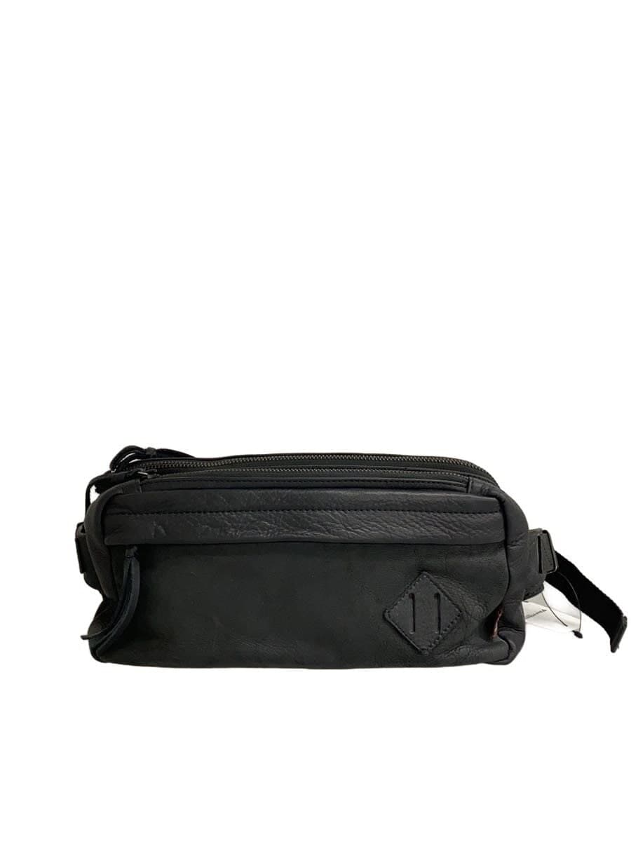 MR.OLIVE Waist Bag Leather Black Plain