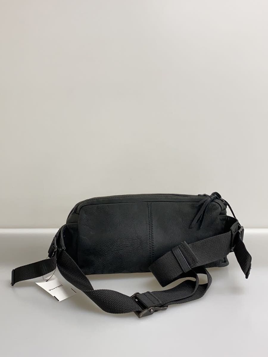 MR.OLIVE Waist Bag Leather Black Plain 3