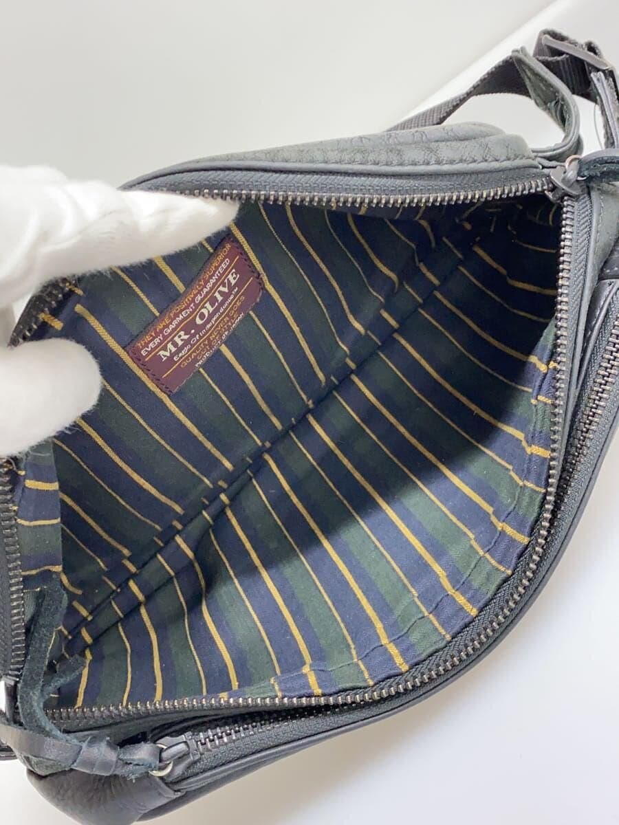 MR.OLIVE Waist Bag Leather Black Plain 6