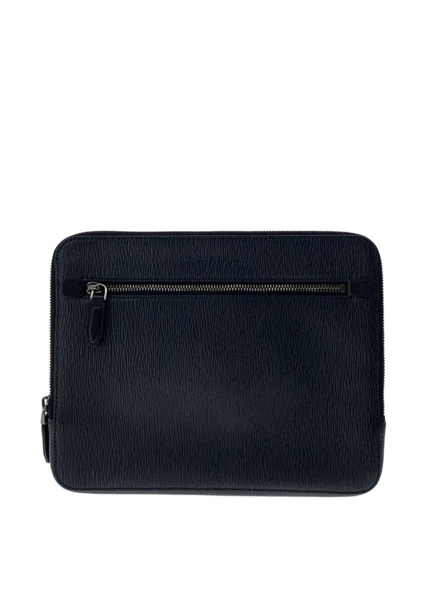 Salvatore Ferragamo Clutch Bag Leather BLK Solid FZ-24