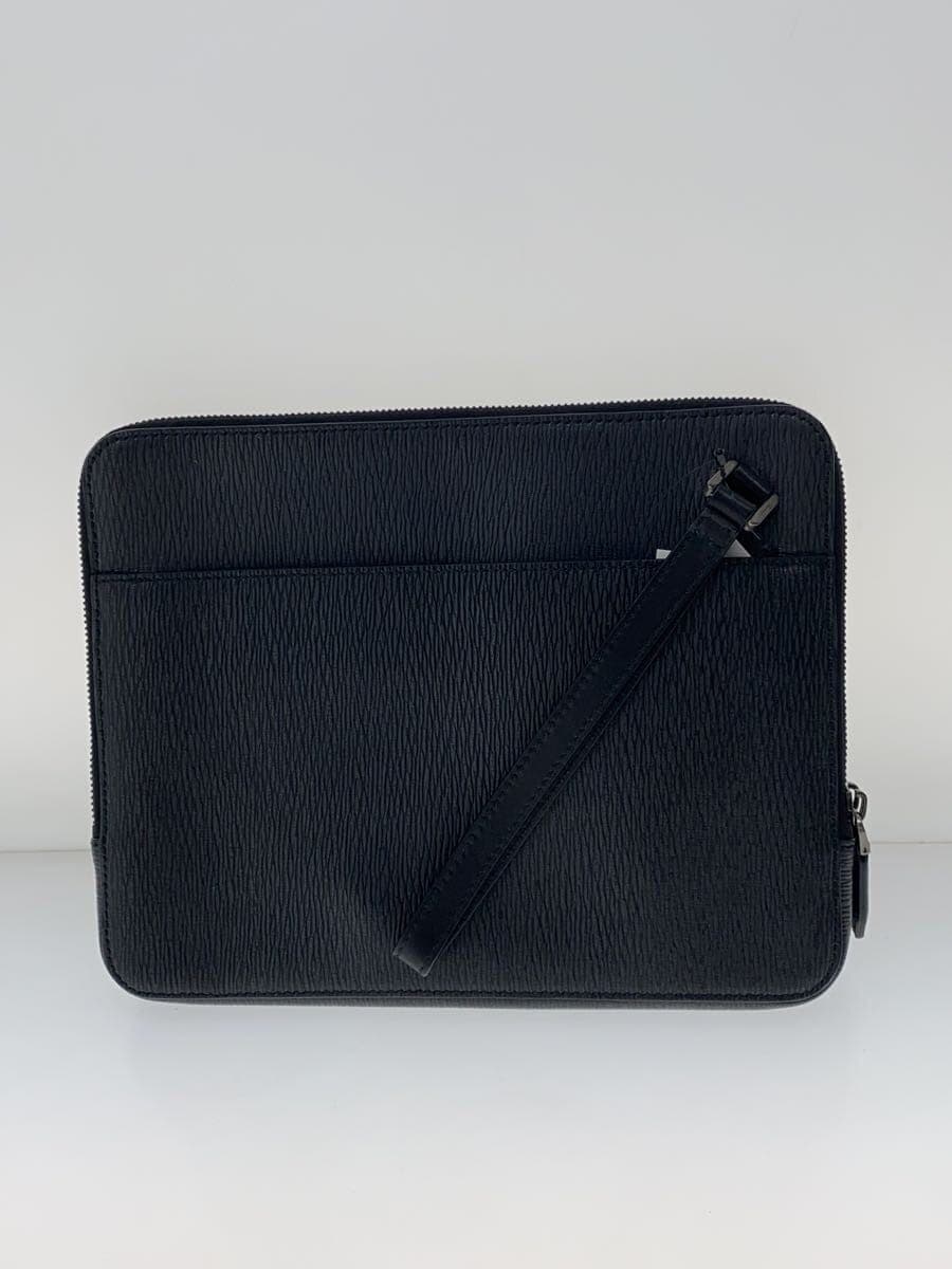 Salvatore Ferragamo Clutch Bag Leather BLK Solid FZ-24 3