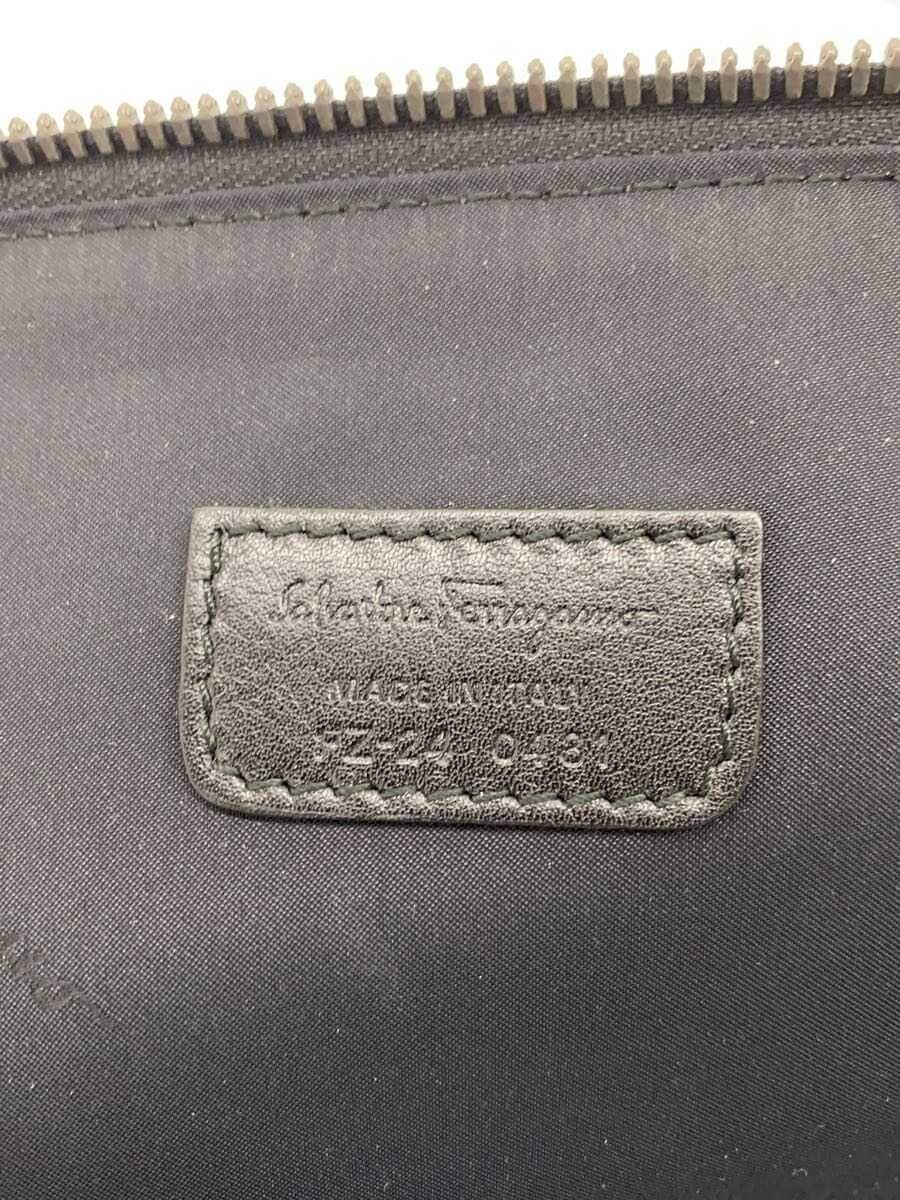 Salvatore Ferragamo Clutch Bag Leather BLK Solid FZ-24 5