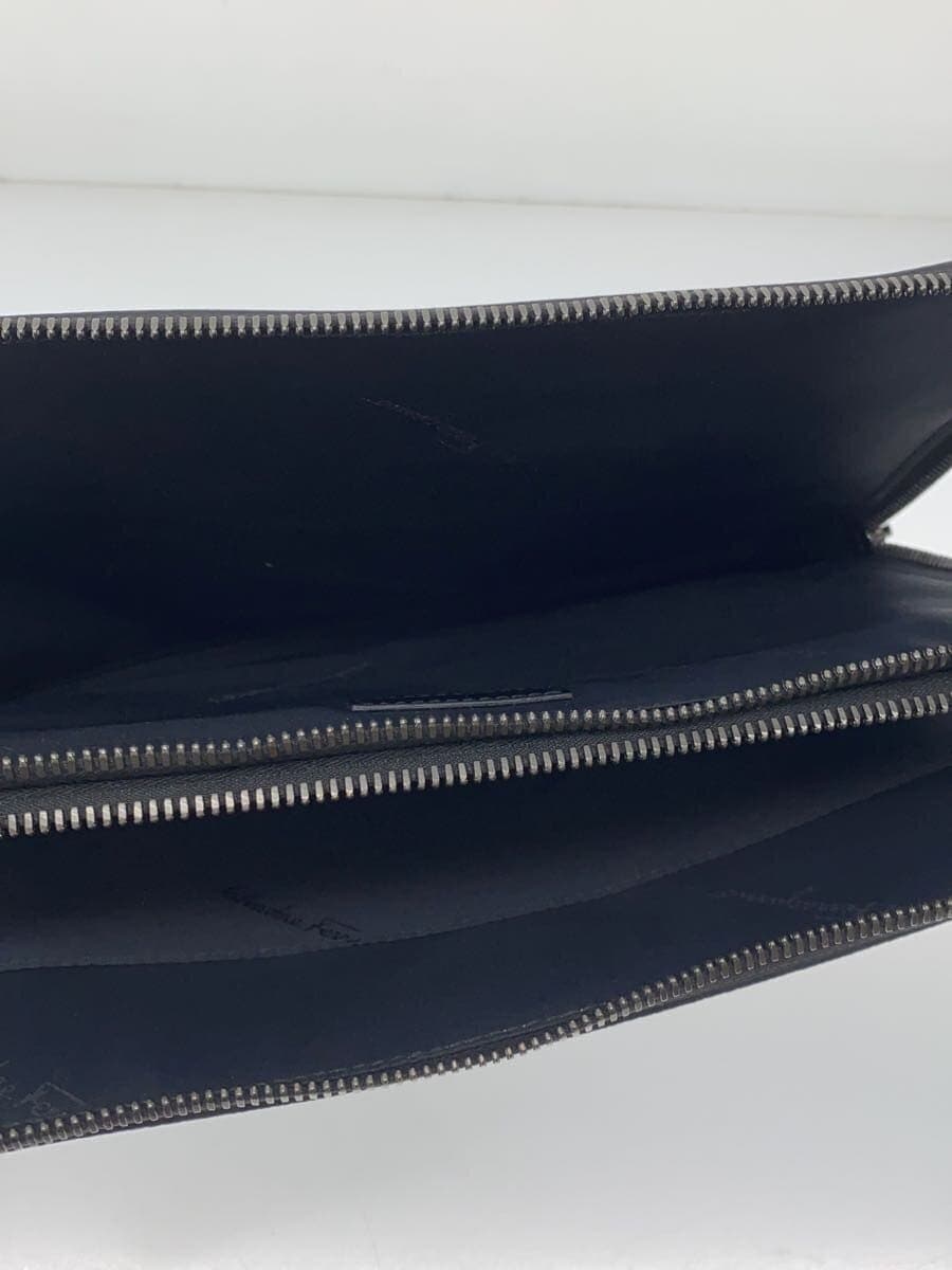 Salvatore Ferragamo Clutch Bag Leather BLK Solid FZ-24 6
