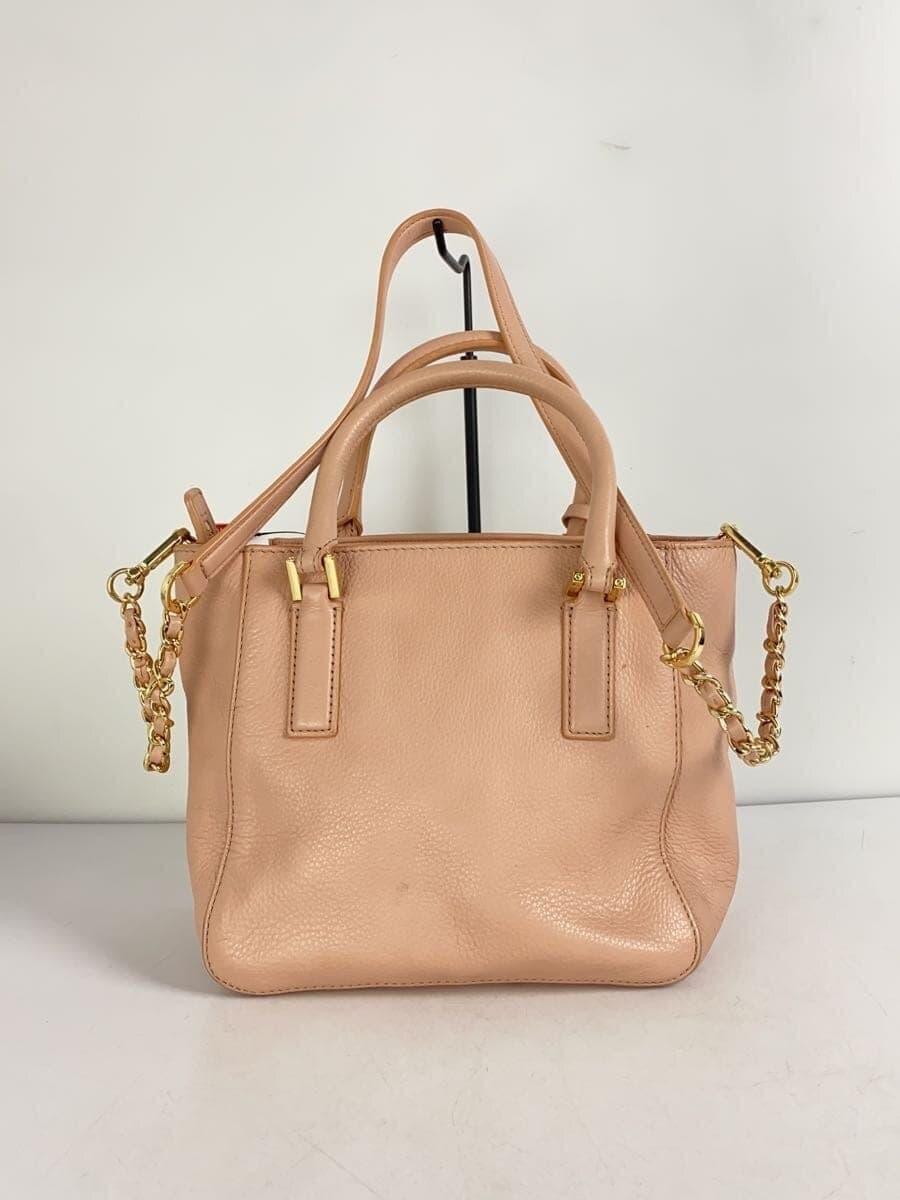 TORY BURCH2-Way Shoulder Bag Leather Pink Solid Fringe 3