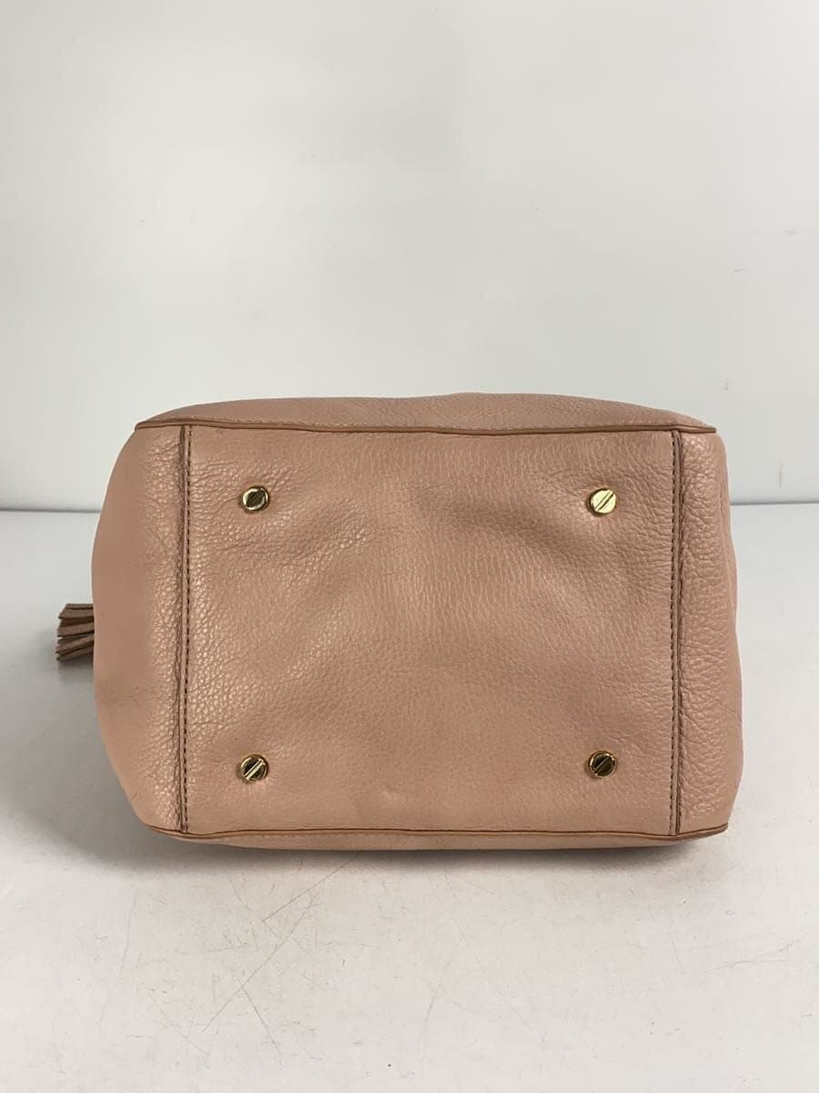 TORY BURCH2-Way Shoulder Bag Leather Pink Solid Fringe 4