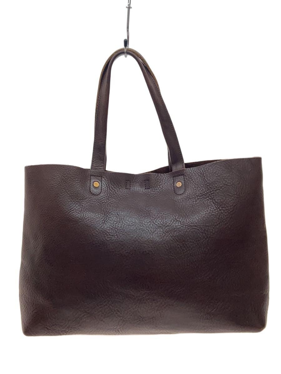 SLOW x BEAMS Tote Bag Leather BRW Solid