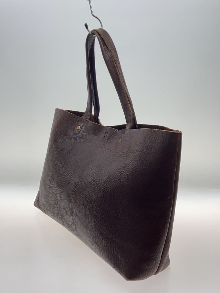 SLOW x BEAMS Tote Bag Leather BRW Solid 2
