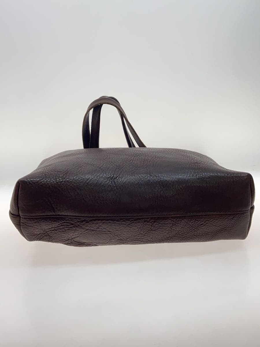 SLOW x BEAMS Tote Bag Leather BRW Solid 4