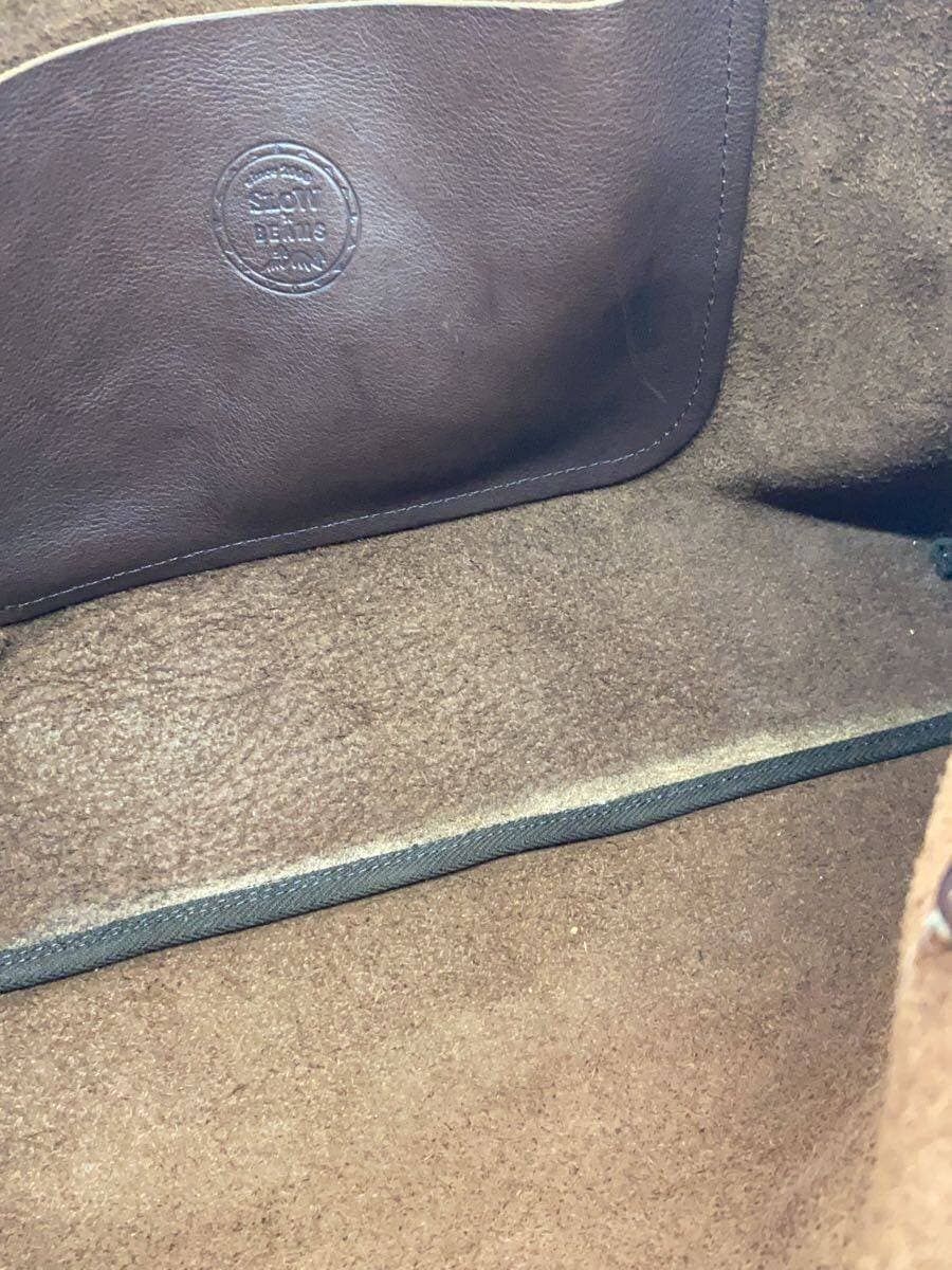 SLOW x BEAMS Tote Bag Leather BRW Solid 6