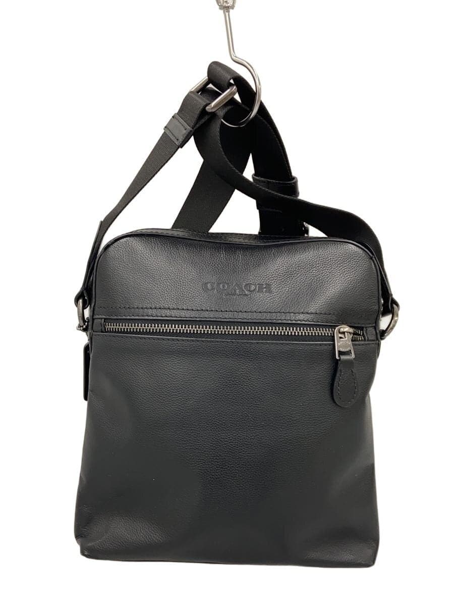 COACH Shoulder Bag Leather BLK Houston Flight Bag