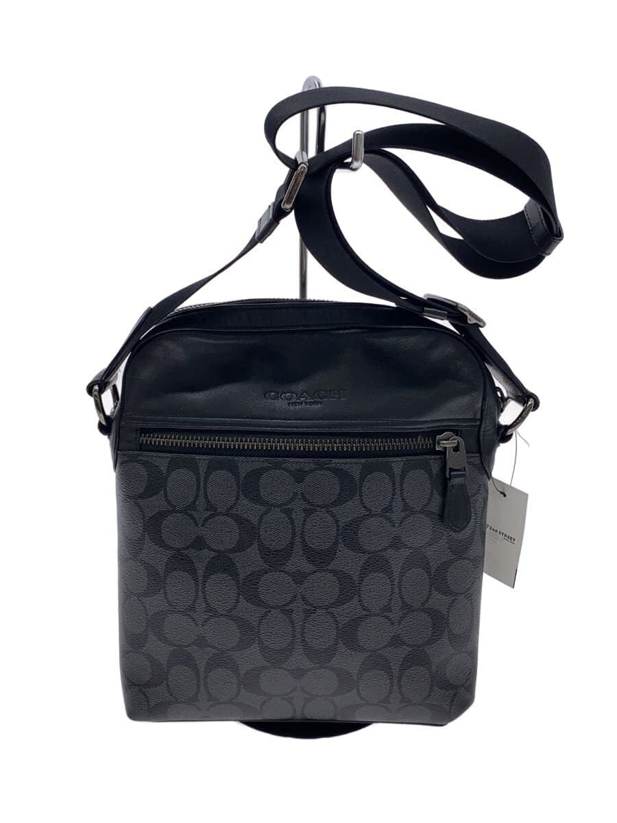 COACH Coach Houston Signature Flight Bag Campus Shoulder Bag Leather Black