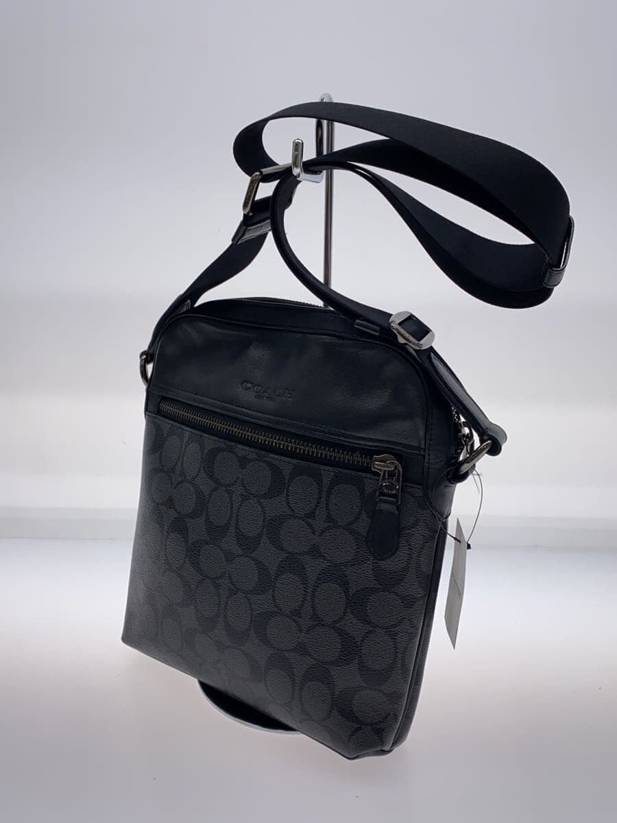 COACH Coach Houston Signature Flight Bag Campus Shoulder Bag Leather Black 2