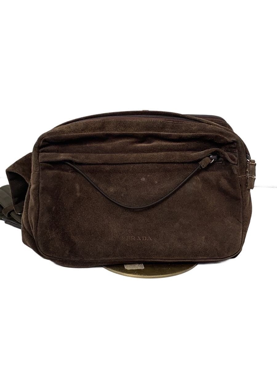 PRADA 99AW 99FW Waist Bag Shoulder Bag Suede BRW b9413y
