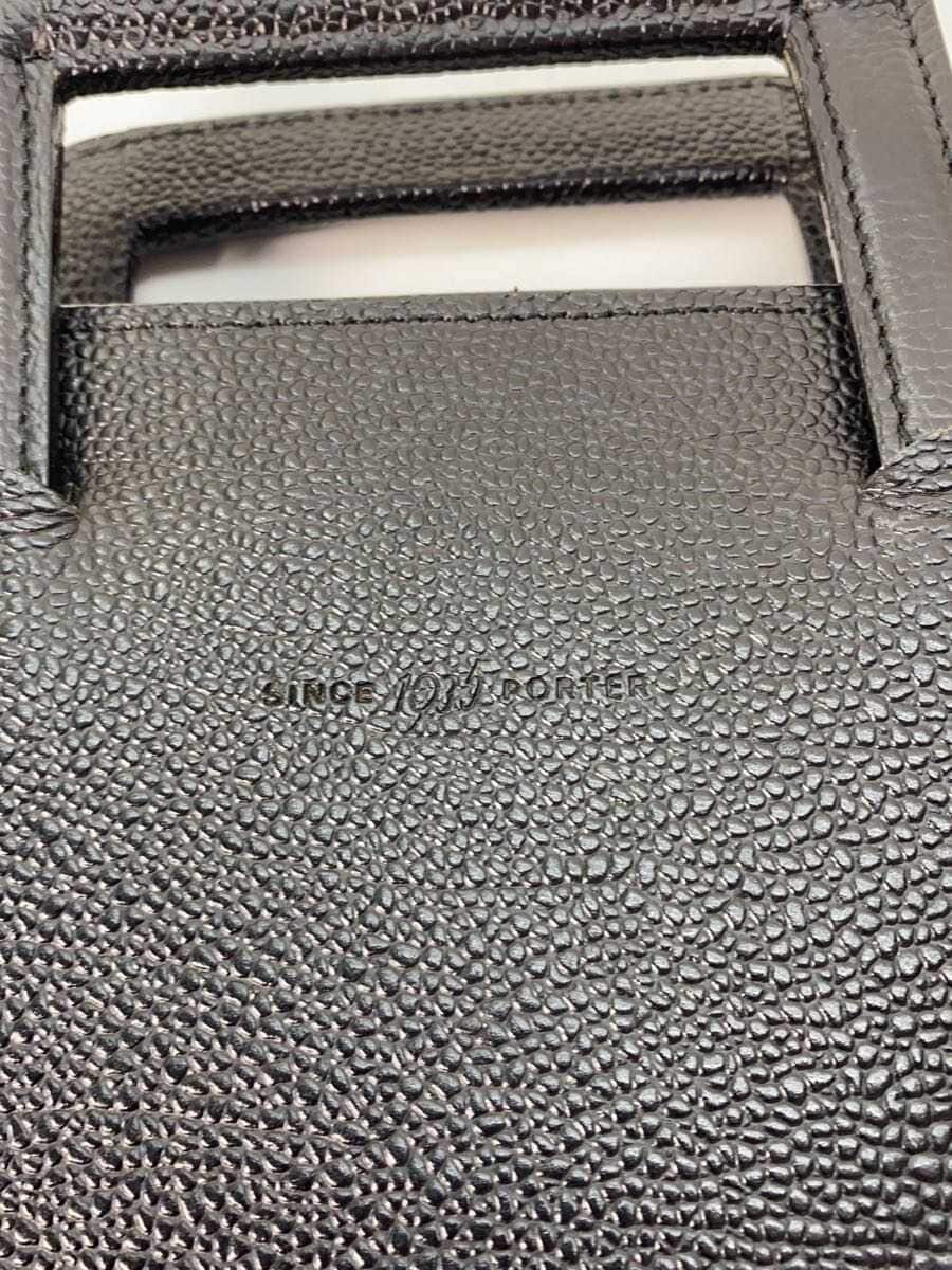 PORTER Bag Leather Black Solid Color Scuffed Corners Shows Signs of Use 5
