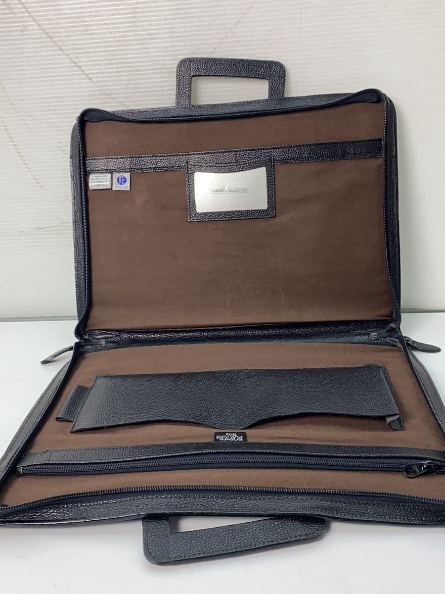 PORTER Bag Leather Black Solid Color Scuffed Corners Shows Signs of Use 6