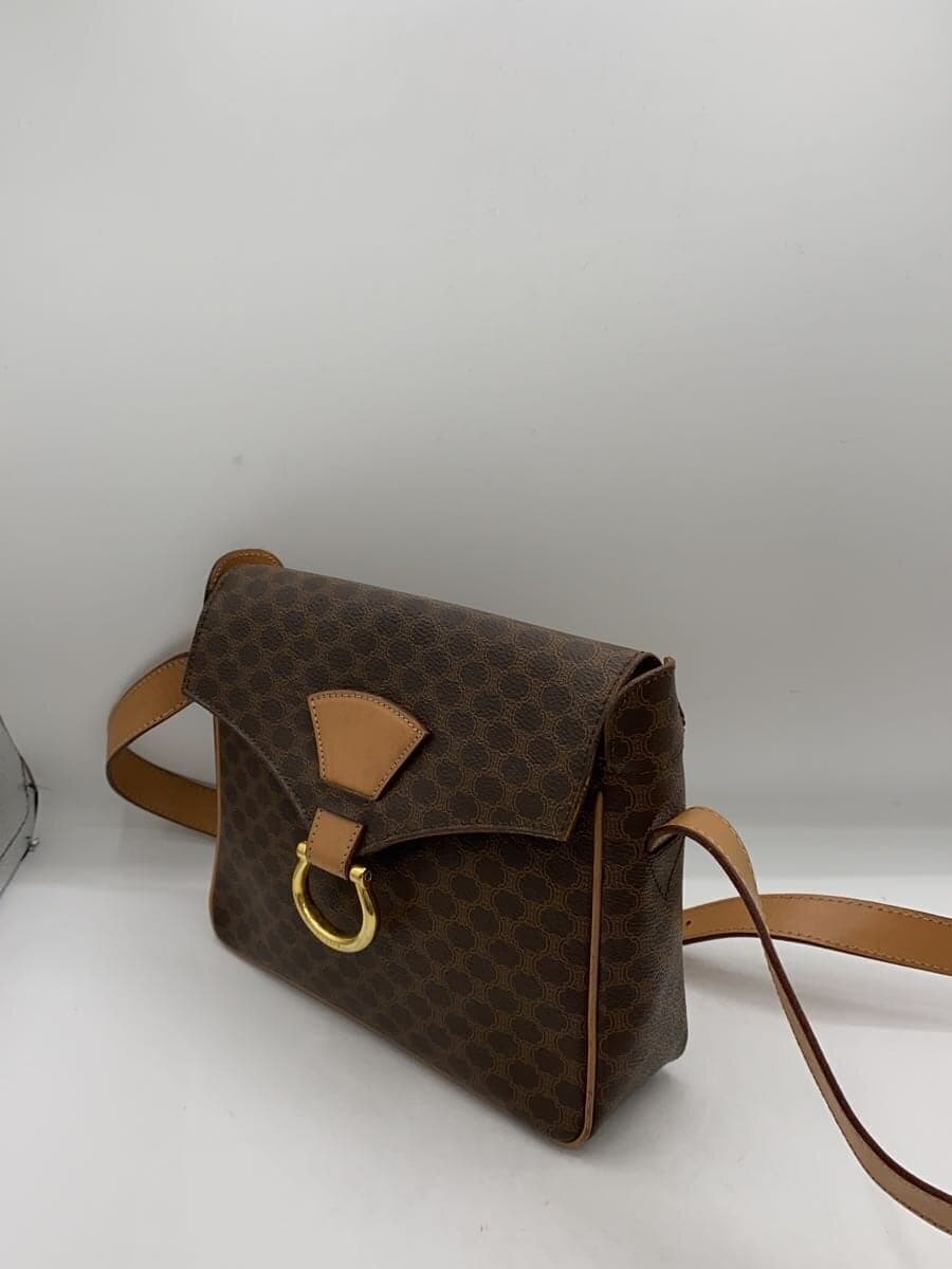 CELINE shoulder bag PVC BRW all-over pattern Macadam pattern corner scuffs 2