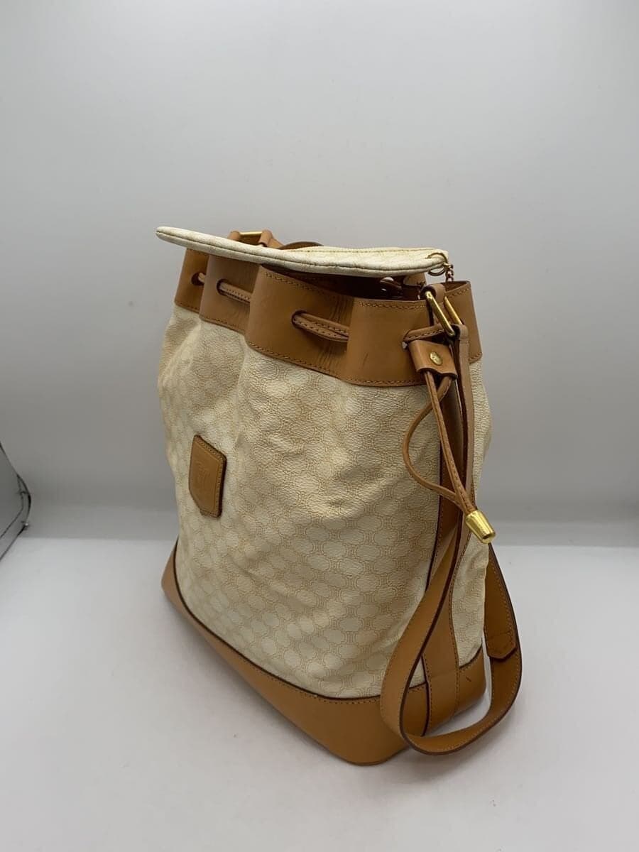 CELINE shoulder bag PVC CML all-over pattern drawstring interior stains corner 2