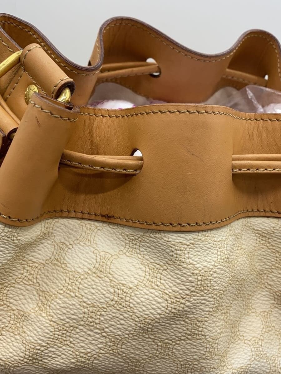 CELINE shoulder bag PVC CML all-over pattern drawstring interior stains corner 7