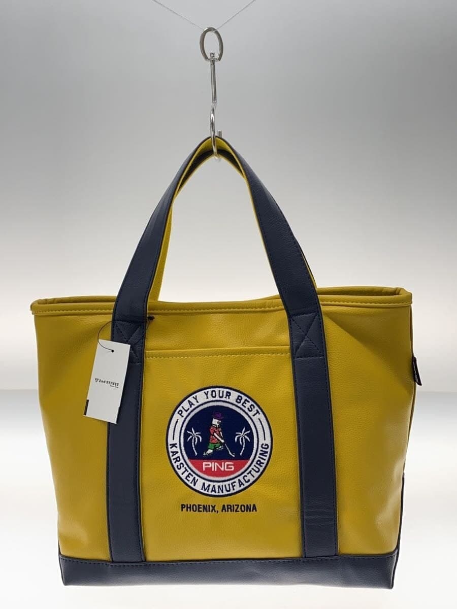 PING Tote Bag Leather YLW Limited Aloha 3